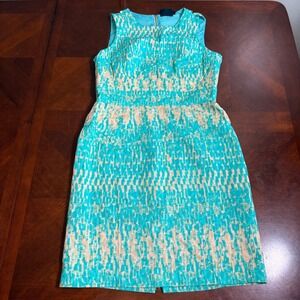 Just Taylor Dress Size 8 Sleeveless Turquoise Beige Career Party summer dress‎